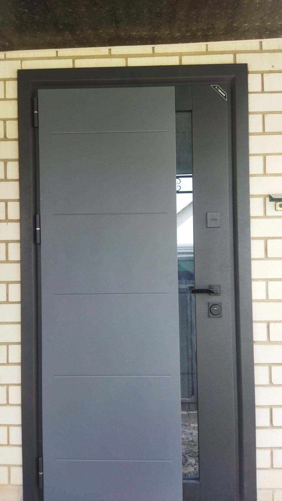 Входная металлическая дверь в частный дом в Воронеже, май 2025 года.